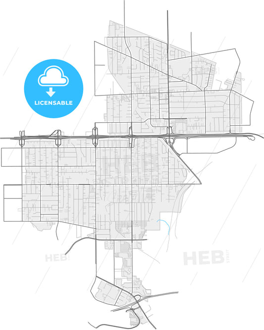 Rosemead, California, United States, high quality vector map