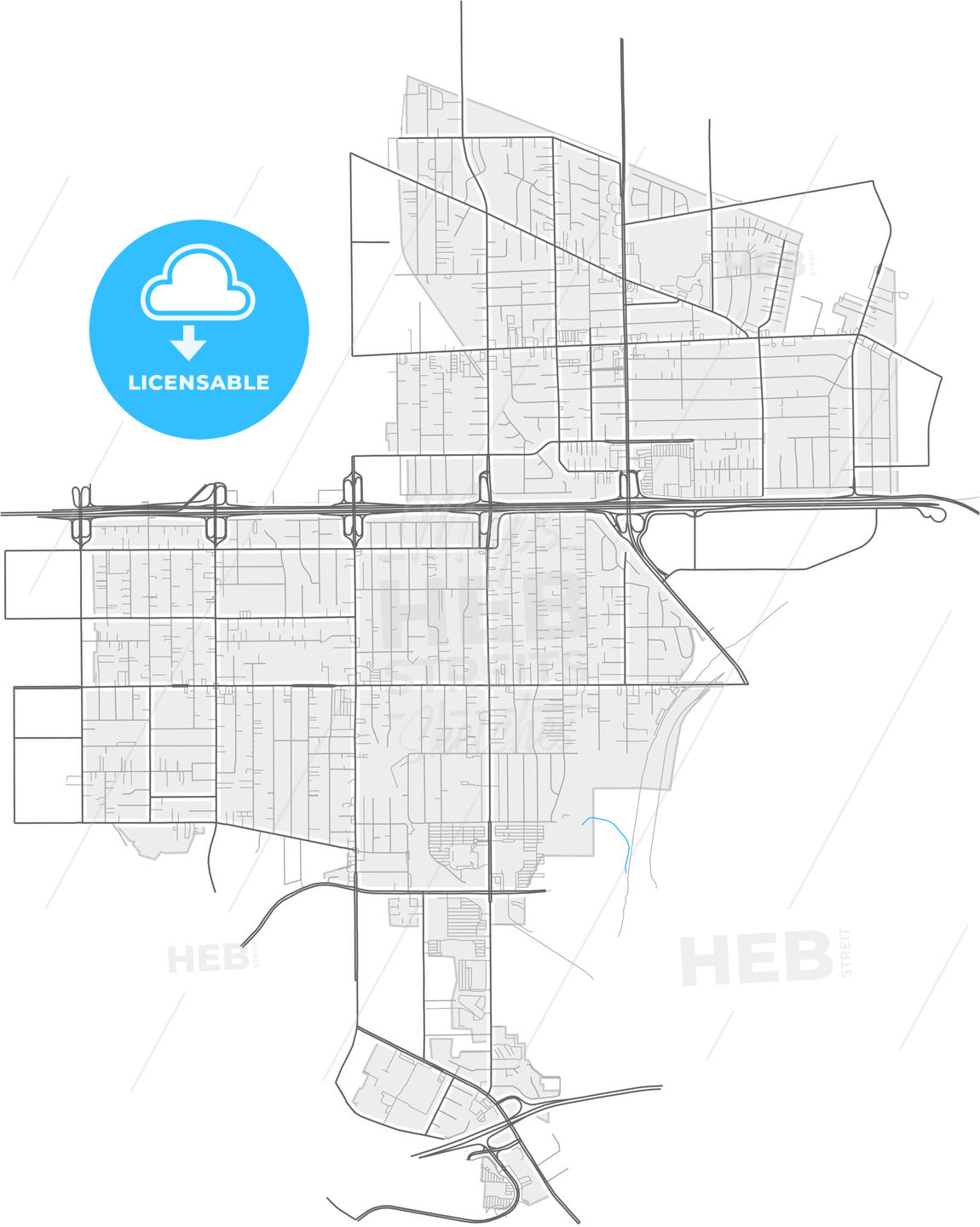 Rosemead, California, United States, high quality vector map