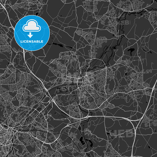 Rotherham, England, UK - Area Map - Dark