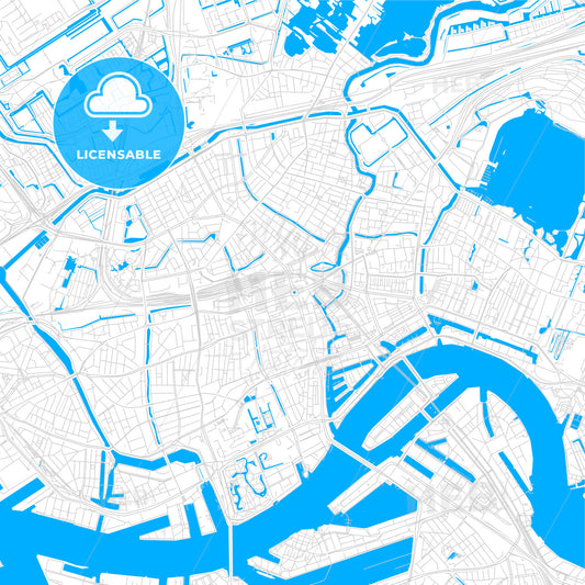 Rotterdam, Netherlands bright two-toned vector map