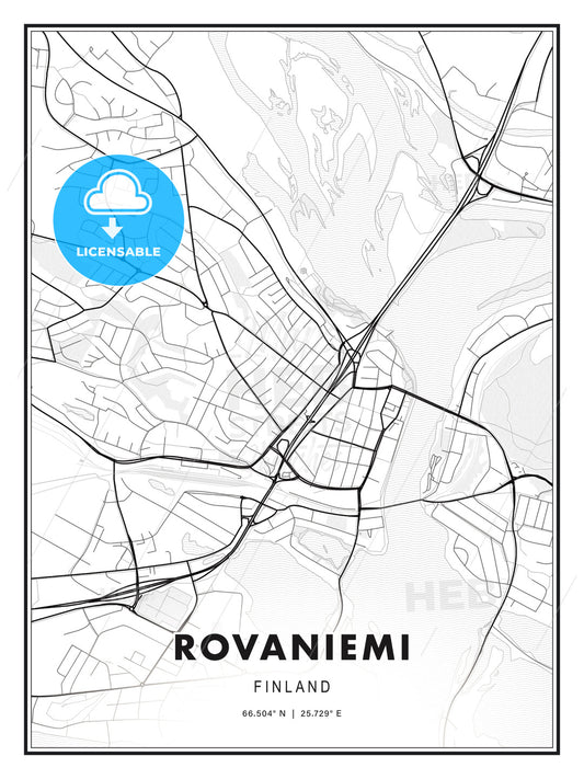 Rovaniemi, Finland, Modern Print Template in Various Formats - HEBSTREITS Sketches