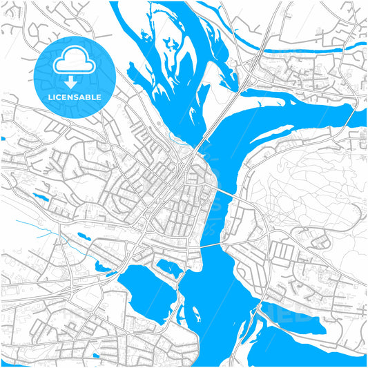 Rovaniemi, Finland, city map with high quality roads.