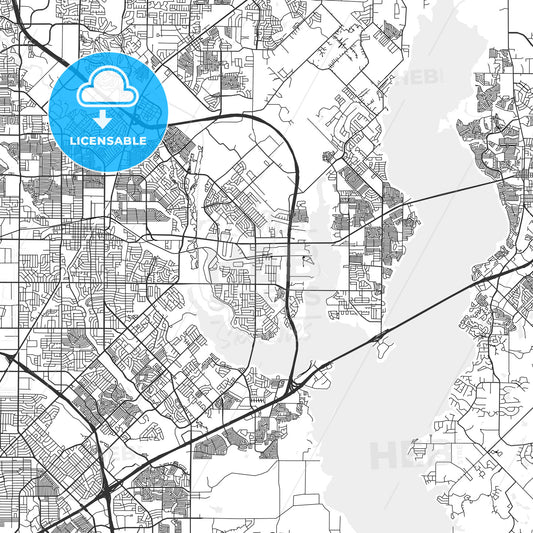 Rowlett, Texas - Area Map - Light