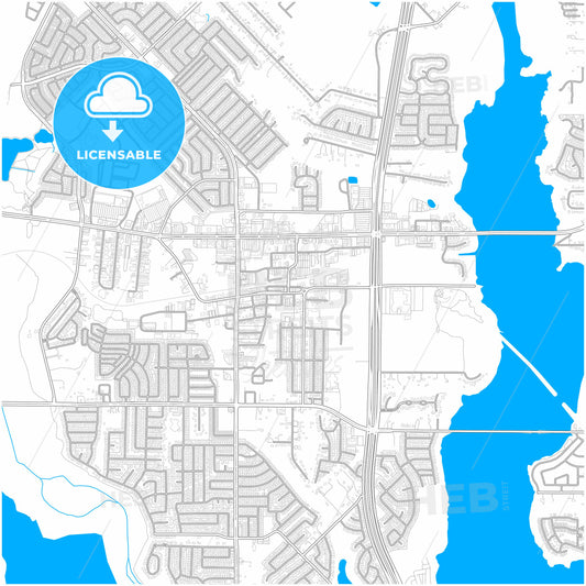 Rowlett, Texas, United States, city map with high quality roads.