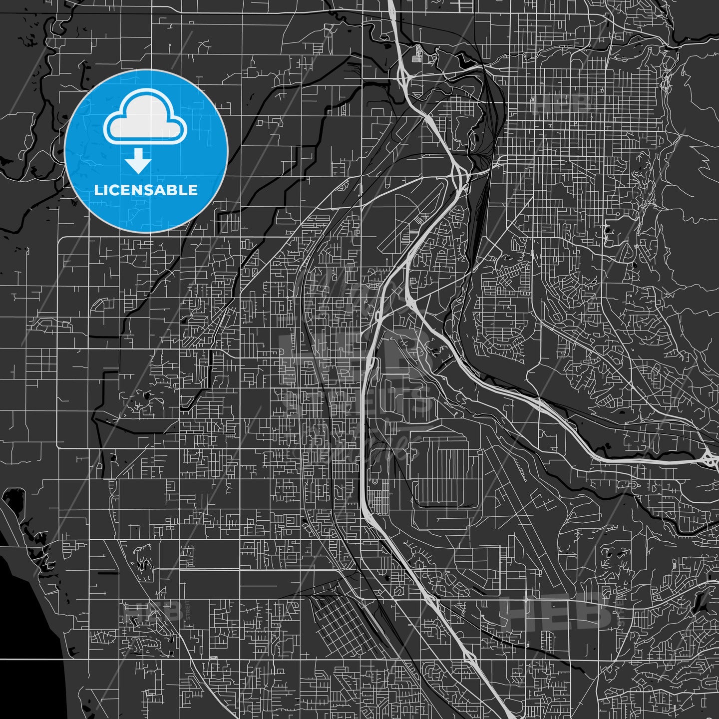 Roy, Utah - Area Map - Dark