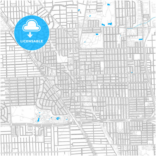 Royal Oak, Michigan, United States, city map with high quality roads.