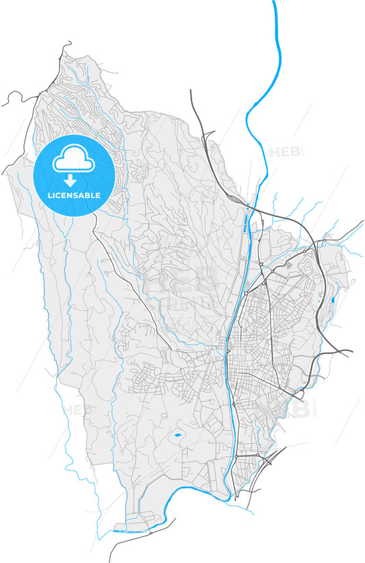 Rubí, Barcelona, Spain, high quality vector map