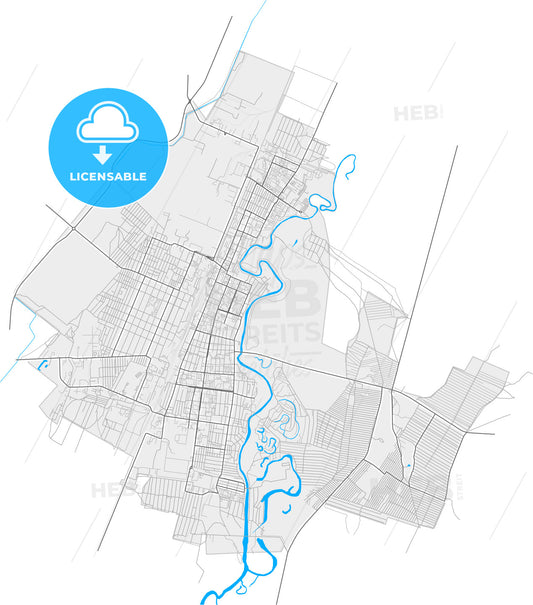 Rubtsovsk, Altai Krai, Russia, high quality vector map