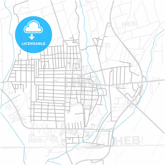 Ruma, Srem, Serbia, city map with high quality roads.