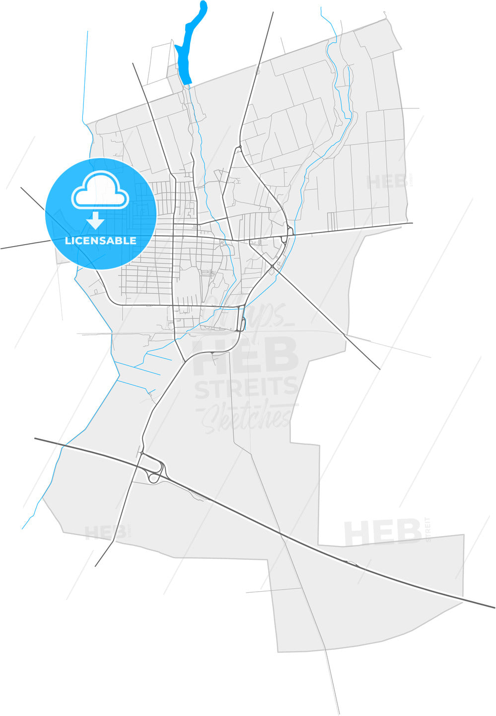 Ruma, Srem, Serbia, high quality vector map