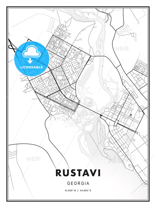 Rustavi, Georgia, Modern Print Template in Various Formats - HEBSTREITS Sketches
