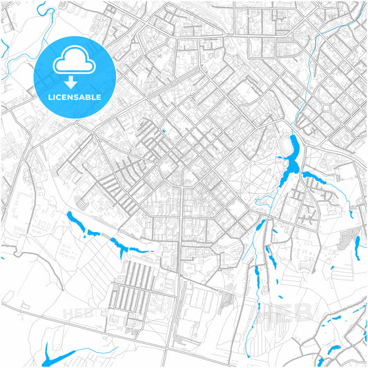 Ryazan, Ryazan Oblast, Russia, city map with high quality roads.