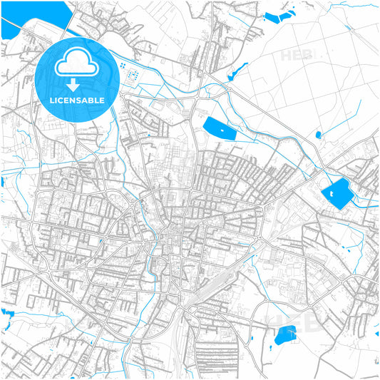 Rybnik, Silesian, Poland, city map with high quality roads.