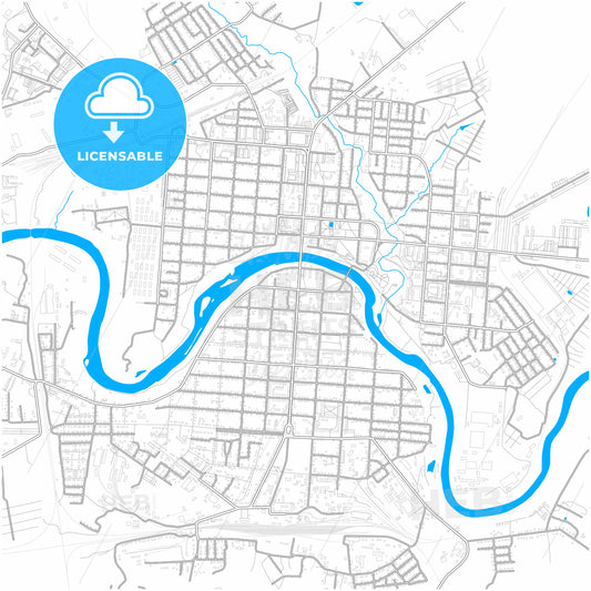 Rzhev, Tver Oblast, Russia, city map with high quality roads.