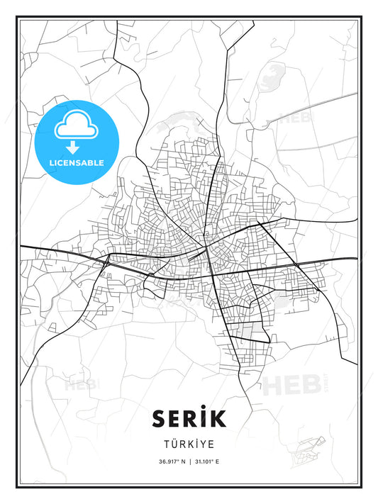 SERİK / Serik, Turkey, Modern Print Template in Various Formats - HEBSTREITS Sketches
