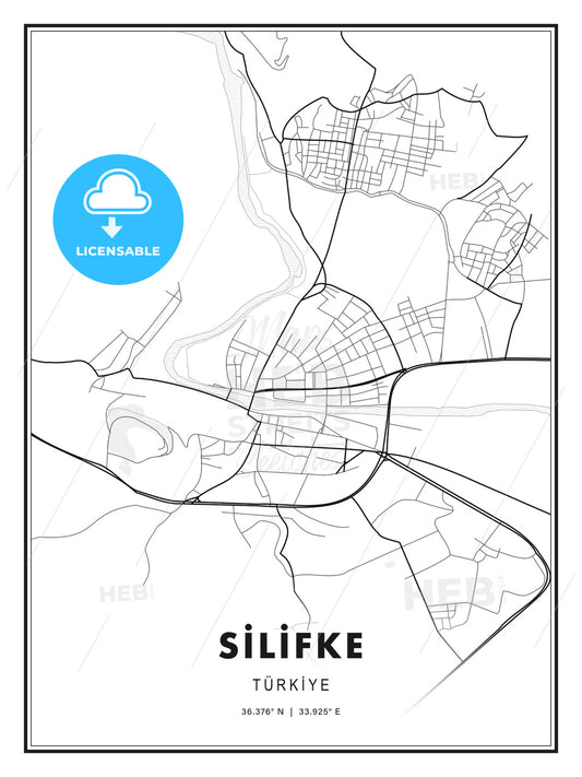 SİLİFKE / Silifke, Turkey, Modern Print Template in Various Formats - HEBSTREITS Sketches
