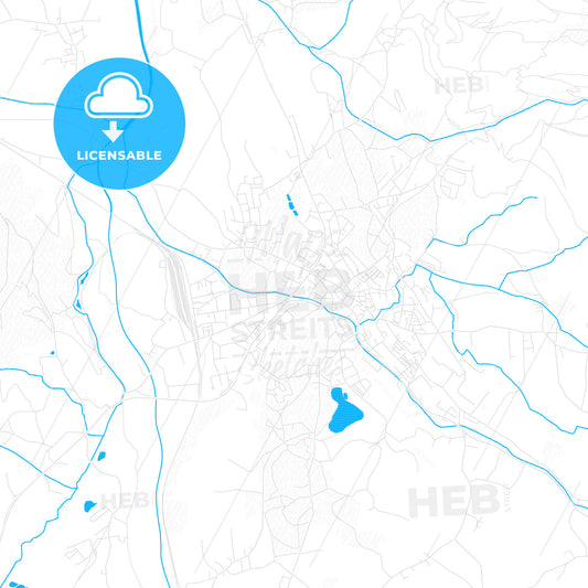 Saalfelden, Austria PDF vector map with water in focus