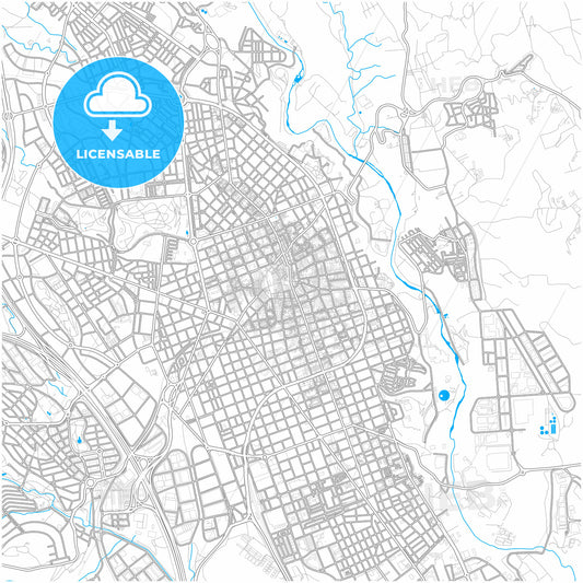 Sabadell, Barcelona, Spain, city map with high quality roads.