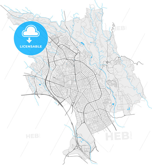 Sabadell, Barcelona, Spain, high quality vector map