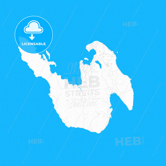 Sabang, Indonesia PDF vector map with water in focus