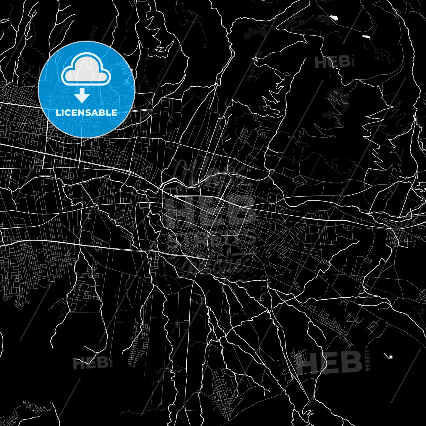 Sacaba, Bolivia Pdf Vector Map Black And White – HEBSTREITS