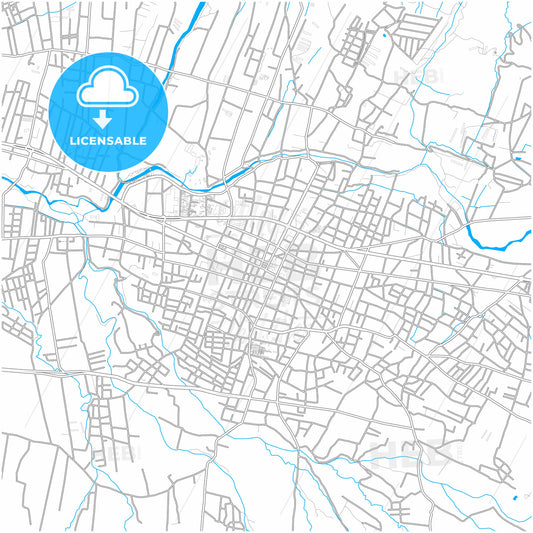 Sacaba, Bolivia, city map with high quality roads.