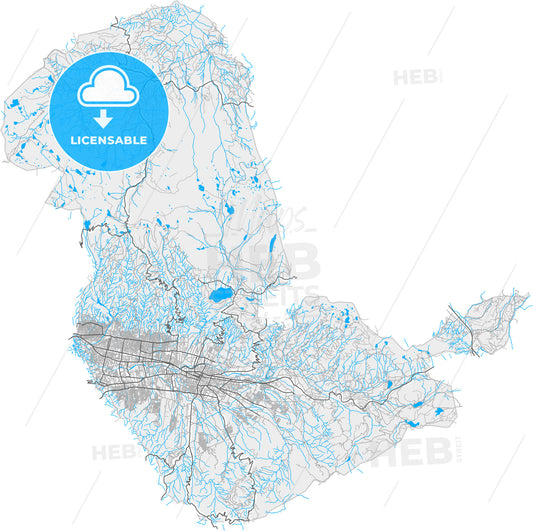 Sacaba, Bolivia, high quality vector map