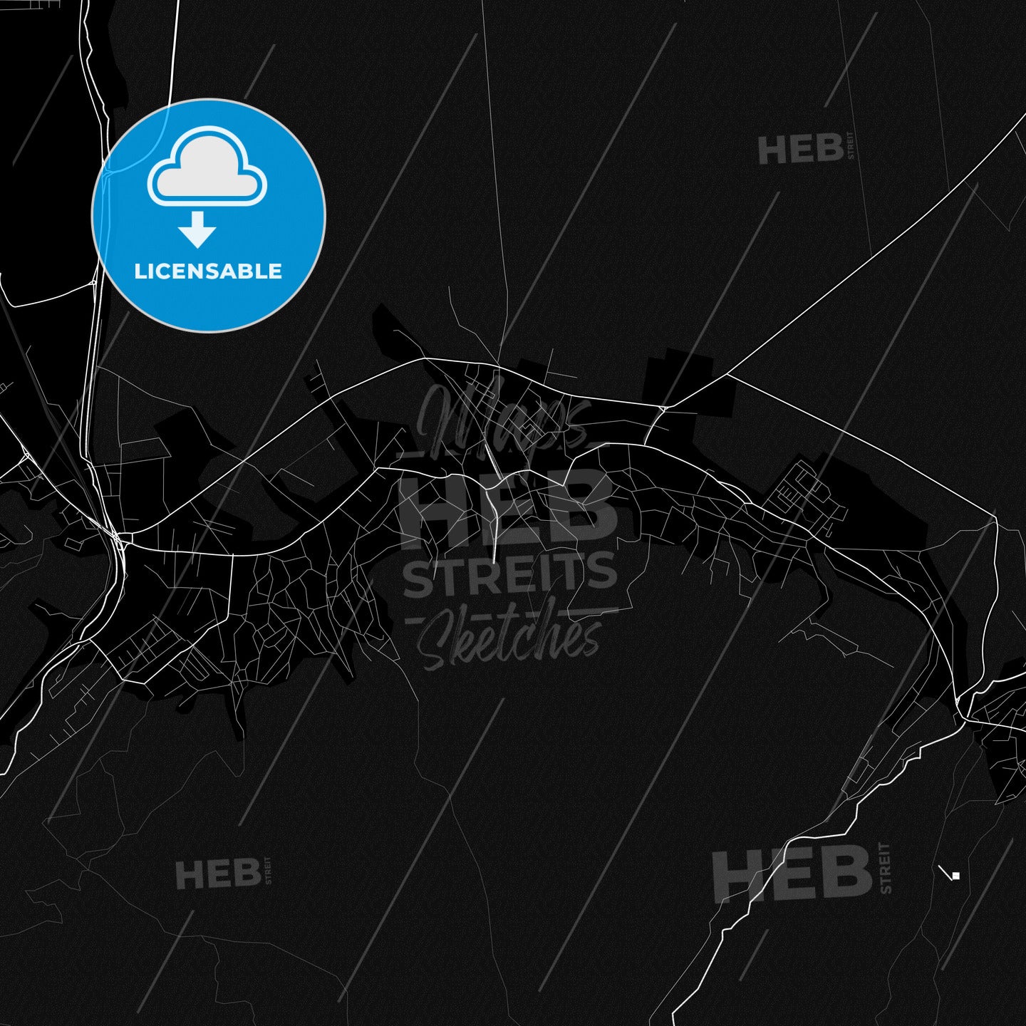 Săcele, Romania PDF vector map black and white - HEBSTREITS