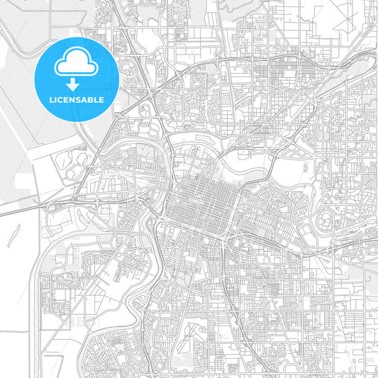 Sacramento, California, USA, bright outlined vector map