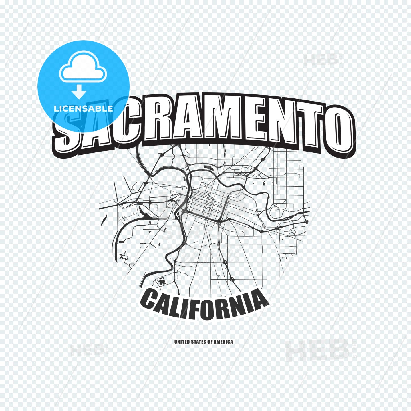 Sacramento, California, logo artwork – instant download