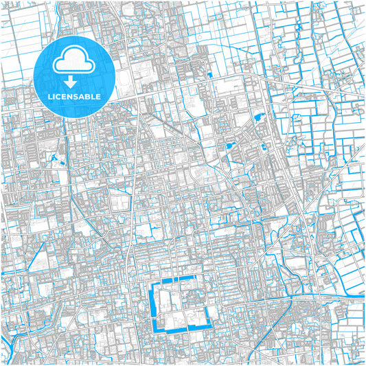 Saga, Saga, Japan, city map with high quality roads.