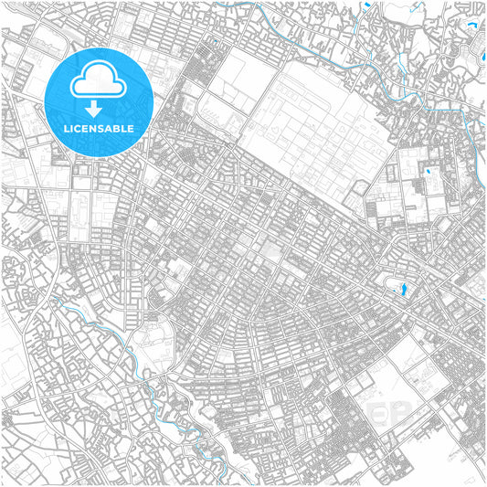 Sagamihara, Kanagawa, Japan, city map with high quality roads.