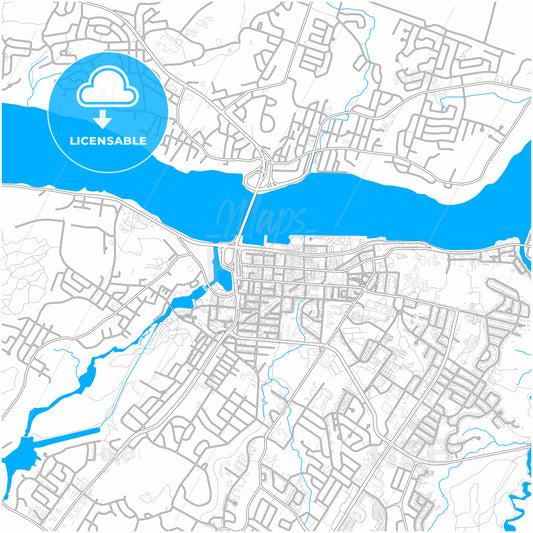 Saguenay, Quebec, Canada, city map with high quality roads.