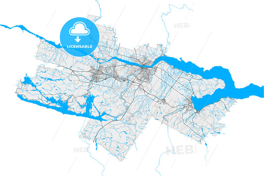 Saguenay, Quebec, Canada, high quality vector map