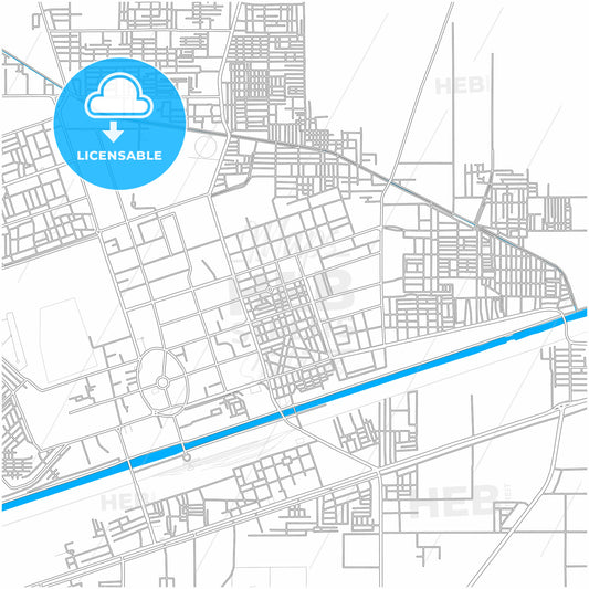 Sahiwal, Punjab, Pakistan, city map with high quality roads.