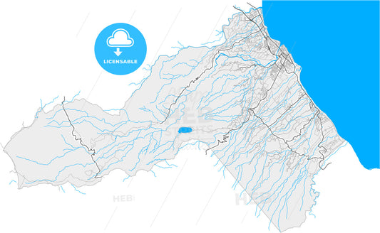 Saint-Benoît, Réunion, France, high quality vector map