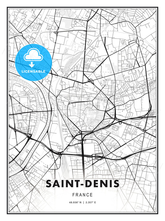Saint-Denis, France, Modern Print Template in Various Formats - HEBSTREITS Sketches