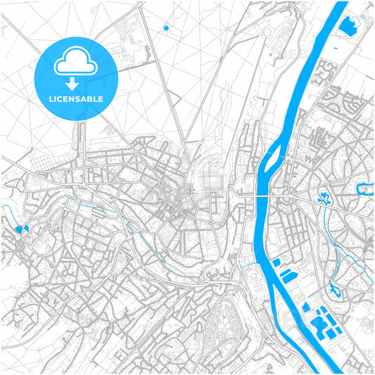 Saint-Germain-en-Laye, Yvelines, France, city map with high quality roads.