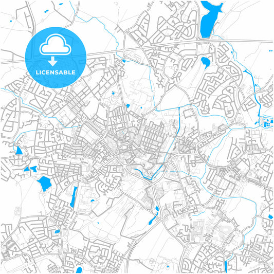 Saint Helens, North West England, England, city map with high quality roads.