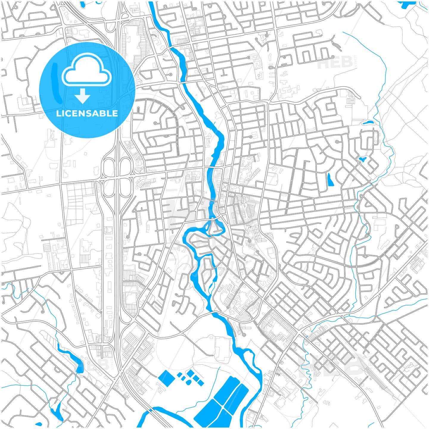 Saint-Jérôme, Quebec, Canada, city map with high quality roads.