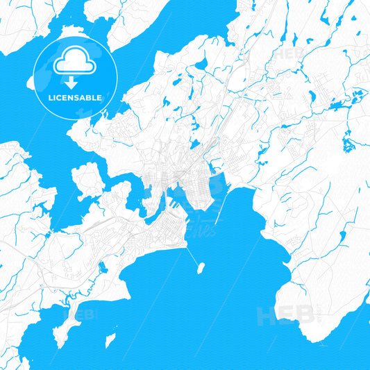 Saint John, Canada PDF vector map with water in focus
