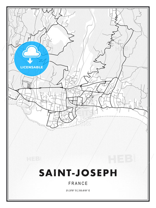 Saint-Joseph, France, Modern Print Template in Various Formats - HEBSTREITS Sketches
