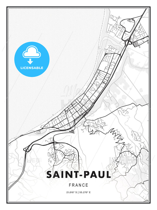 Saint-Paul, France, Modern Print Template in Various Formats - HEBSTREITS Sketches