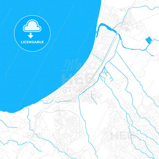 Saint-Paul, France PDF vector map with water in focus