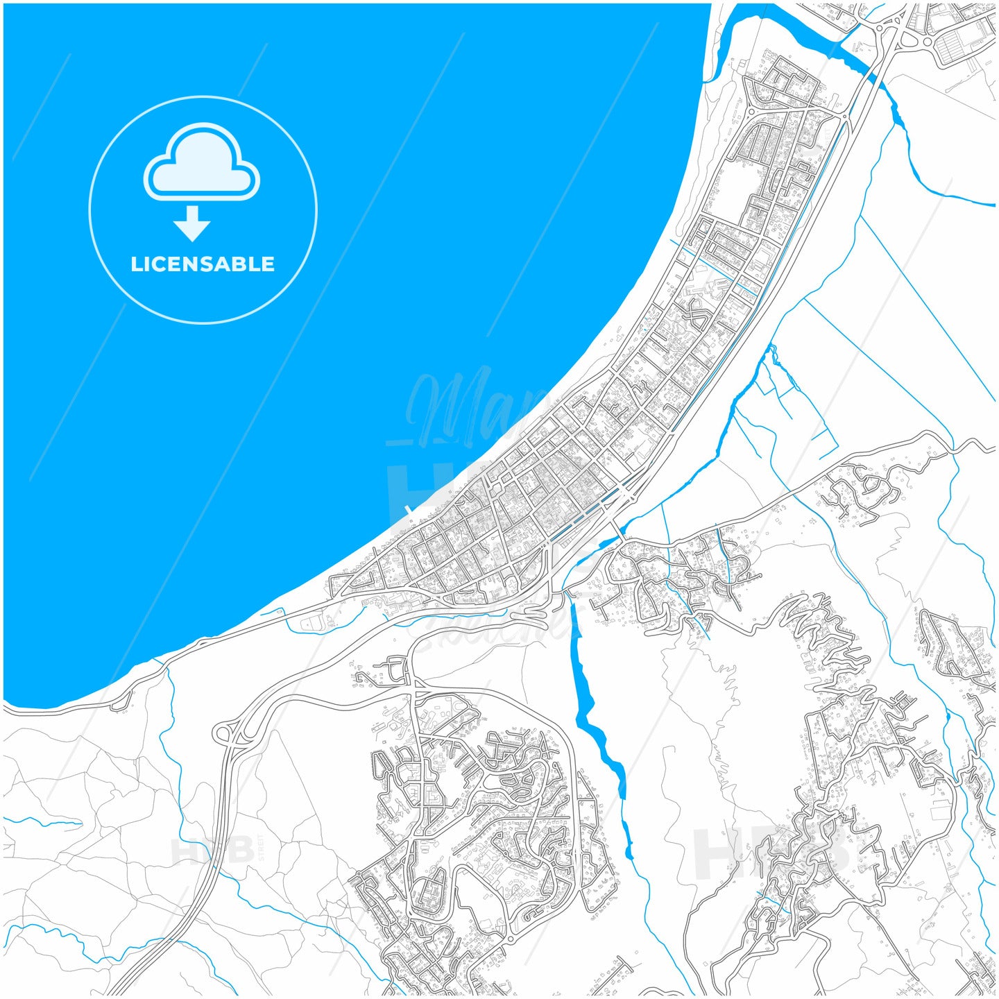 Saint-Paul, Réunion, France, city map with high quality roads.