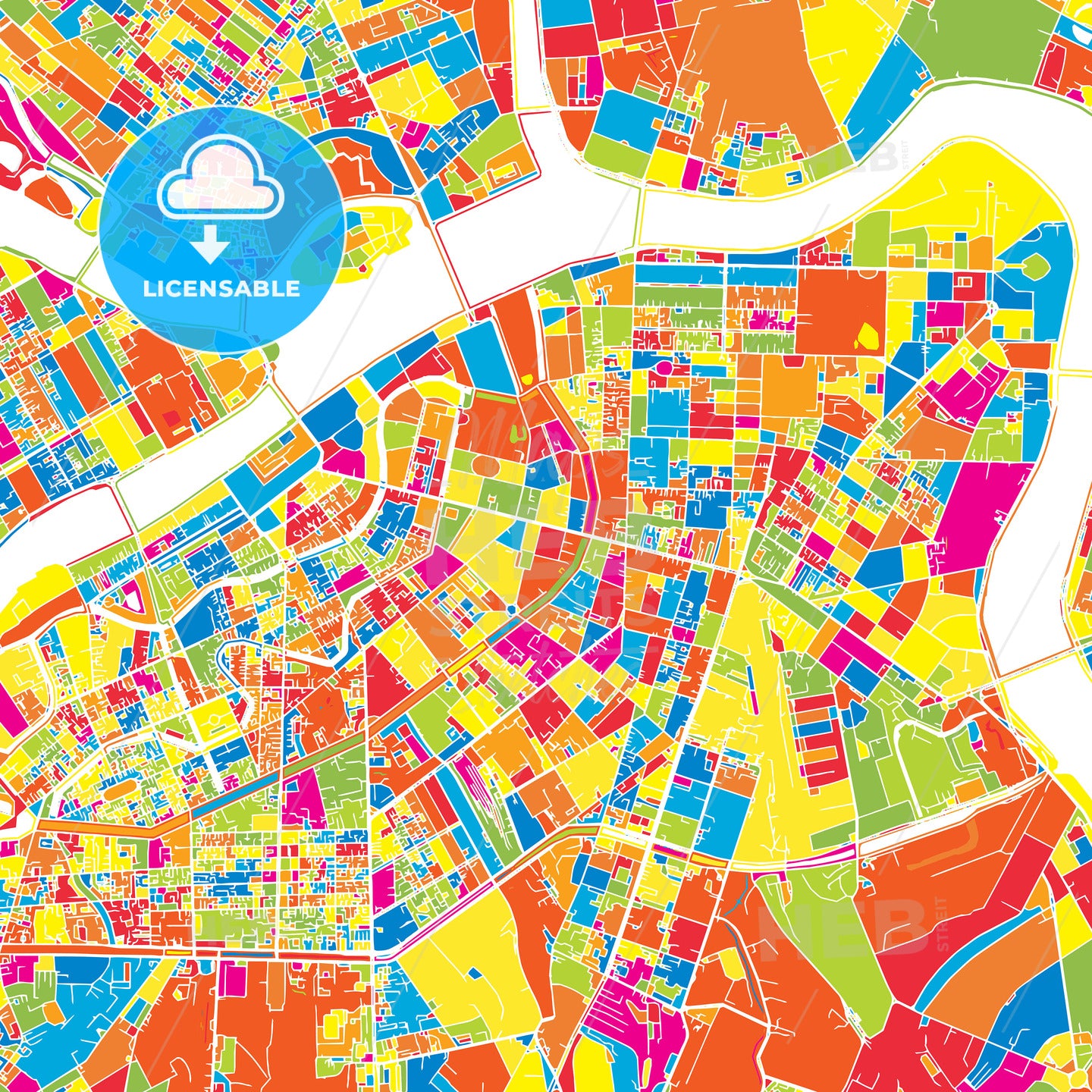 Saint Petersburg, Russia, colorful vector map