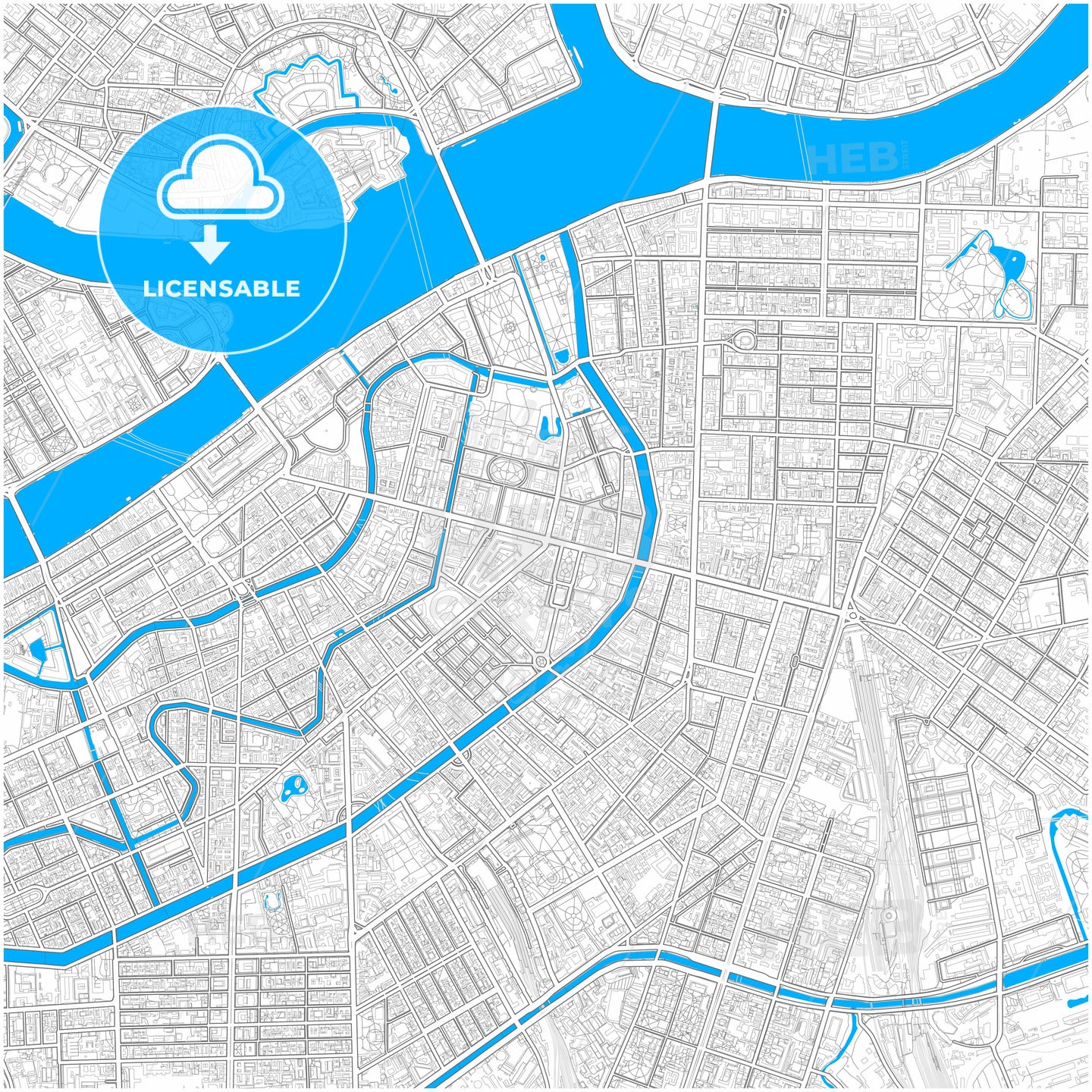 Saint Petersburg, Saint Petersburg , Russia, city map with high quality roads.