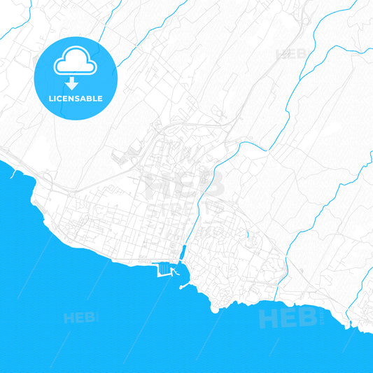 Saint-Pierre, France PDF vector map with water in focus