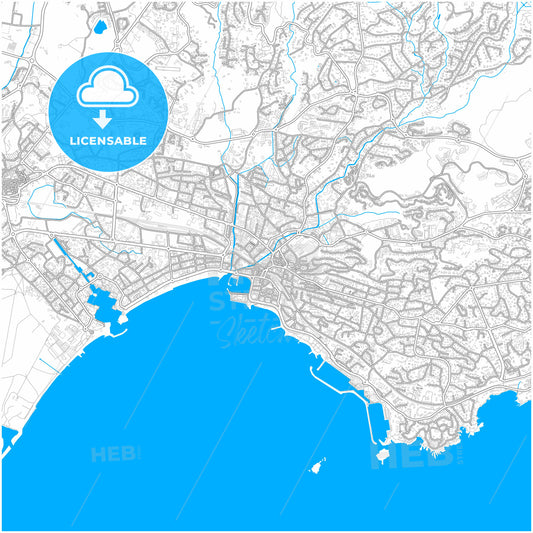 Saint-Raphaël, Var, France, city map with high quality roads.