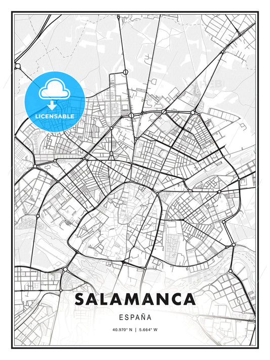 Salamanca, Spain, Modern Print Template in Various Formats - HEBSTREITS Sketches
